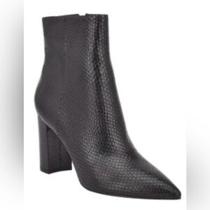 Marc Fisher Black Textured Heeled Boots